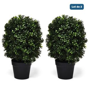 Arbre de Buis Artificiel 6 Boules-163cm-Tronc Naturel