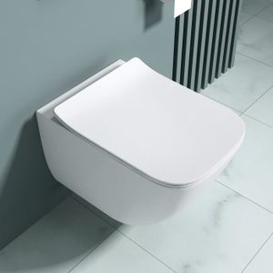 WC - TOILETTES WC suspendu cuvette blanc en céramique Sogood Aix308 toilette avec abattant silencieux avec frein de chute