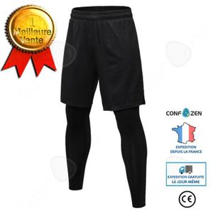 COLLANT DE RUNNING CONFO® Leggings pour hommes de sport fitness noir 