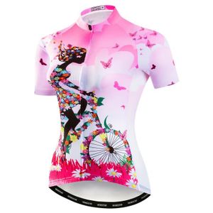 MAILLOT DE CYCLISME Maillot de cyclisme,maillot de cyclisme de l'équipe de vélo pour femmes, à manches courtes, chemise de vélo, de route- CF2020[D900]