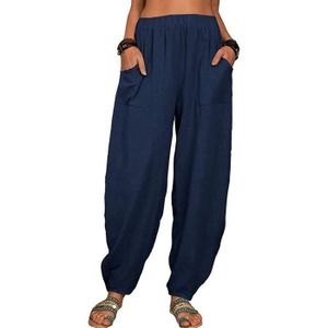 PANTALON Sfit Pantalon Lin Large Femme Coton Grande Taille 