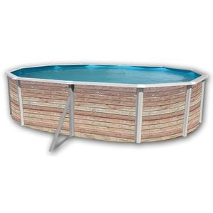 PISCINE PINUS Piscine hors sol ovale en acier 550 x 366 x 120 cm (Kit complet piscine, Filtre, Skimmer et échelle)