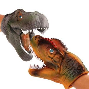 Rouge/Vert Dinosaure Main bouger Bouche Marionnette enfants jouet garçons Stocking Filler 
