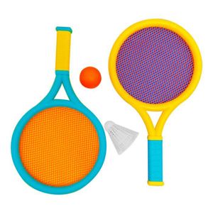 KIT BADMINTON ZERONE Ensemble de raquette de badminton pour enfants Raquette de badminton pour enfants Ensemble de raquette de tennis Bleu jaune