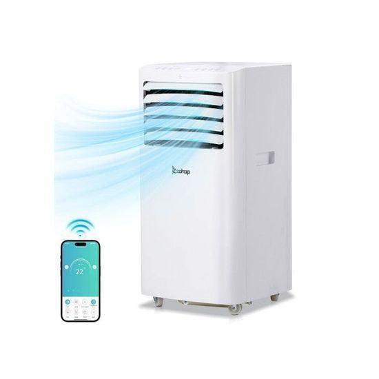 Climatiseur Mobile Shinco 12000 BTU – 3-en-1 – Télécommande Et Minuterie – NEUF