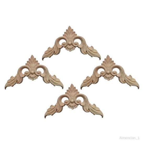 1 Pezzo Applique In Legno Con Intagliati Per E Armadi