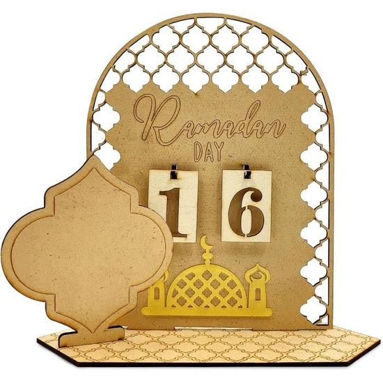CALENDRIER DE L' Du Ramadan En Bois Avec Tiroirs à Lumière LED Calendrie EUR 38,66 - FR