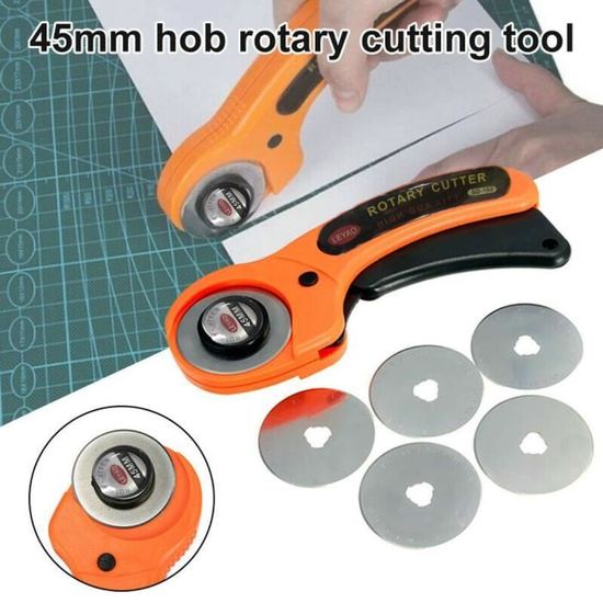 Cutter Rotatif 45 Mm Dzxin - Pour Tissu, Cuir, Papier - Coupe Précise Avec Sécurité - 4