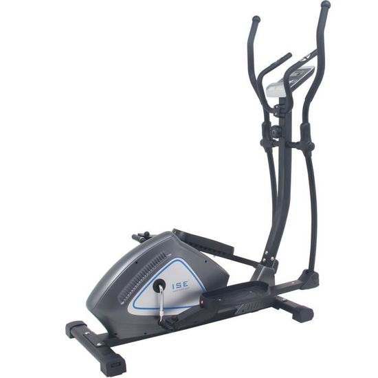 ISE Vélo elliptique magnétique crosstrainer - écran LCD - Pouls à la main - Masse d'inertie 12kg - 8 Niveaux de Résistance