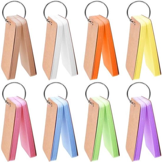 300 Fiches Bristol 3x5 Pouces – 6 Couleurs, Couverture Kraft, Anneaux Métal – Pour Révisions, Prise De Notes, Organisation