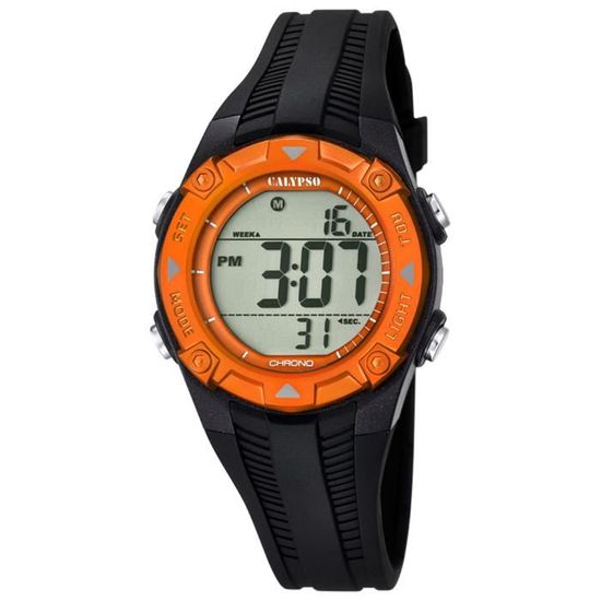 Montre Chronographe Calypso à Quartz - Acier Inoxydable, Cadran Argenté, Diamètre 38 Mm - Occasion Bon état