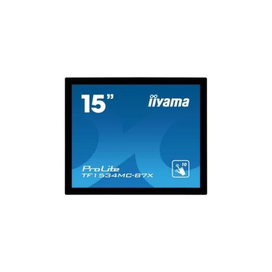 ECRAN IIYAMA 15" Open Frame Tactile Noir PCAP 10pts 700:1 1024x768 USB VGA HDMI Display Port 330cd/m² 8ms Pays/Portrait TF1534MC-B7X