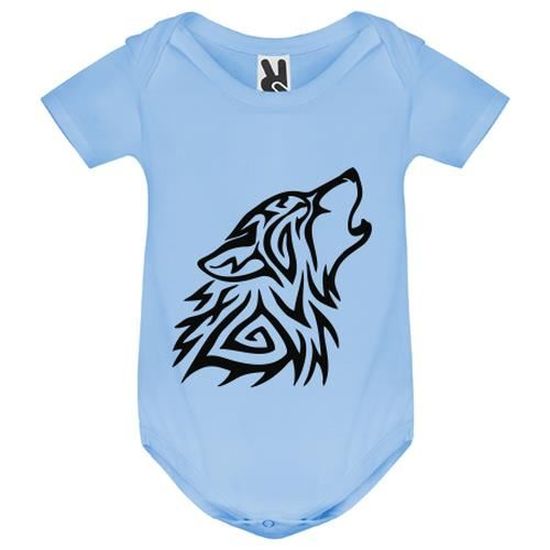 Body Bebe Bleu Loup Tribal Bebe Garcon Blanc Cdiscount Pret A Porter