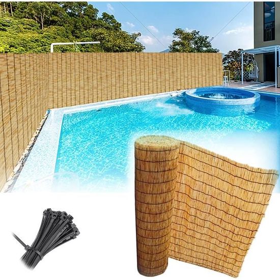 Canisse Bambou Naturel Occultant 70% - Brise-Vue Roseau Jardin Balcon Terrasse Intimité Extérieur