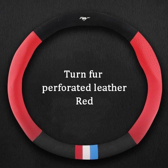 Couvre Volant,housse De Volant De Voiture En Cuir Microfibre,6 Couleurs,taille M Adaptée Aux Voitures 96% ,épissure - Rouge[E3338] - Auto