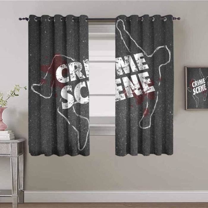 Rideaux De Fenêtre D'halloween Sorcière Noire Toile D'araignée Chauves-Souris Porte Rideau