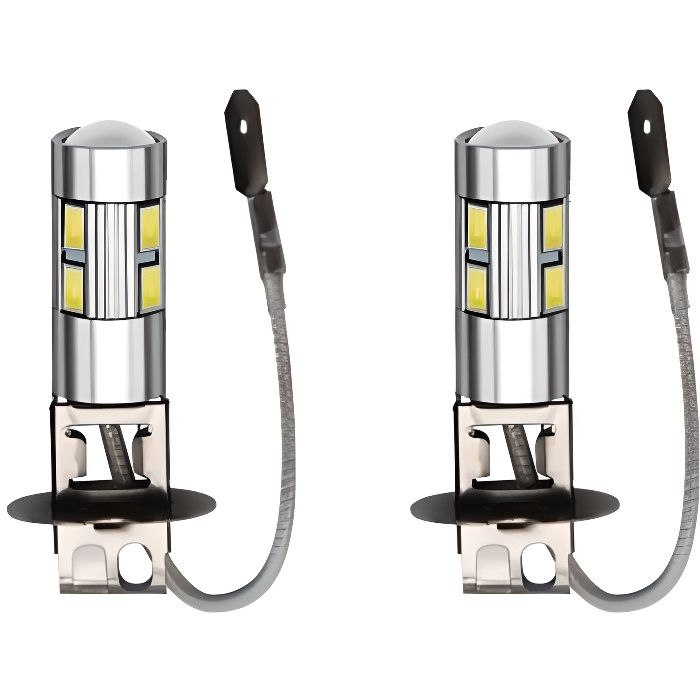 Ampoules H3 LED 10 SMD Blanc Xenon 6000K Anti Brouillard Auto Moto 12V