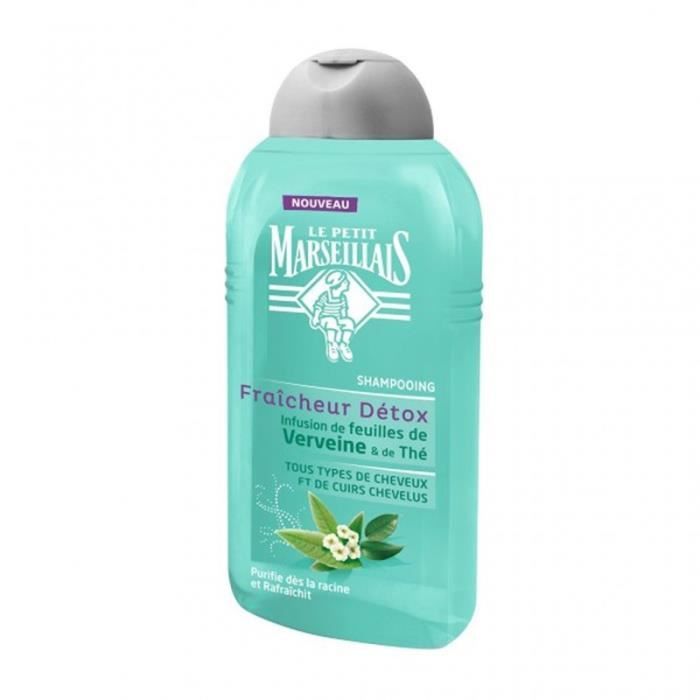Le Petit Marseillais Shampooing Fraîcheur Détox Infusion de Feuilles de Verveine & de Thé 250ml (lot