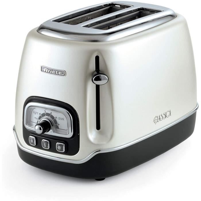 Ariete GAL-124488 Grille pain Toaster 2 fentes Classica Perle, Blanc