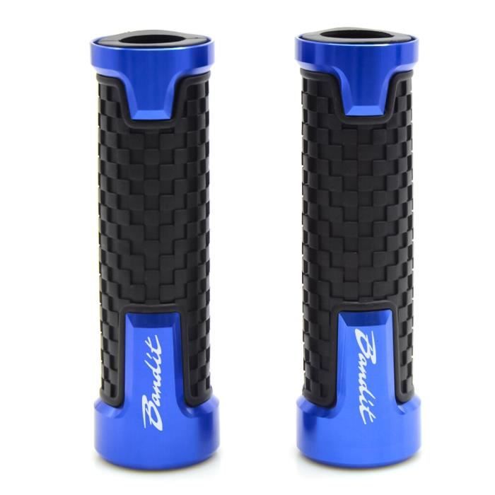 Poignees,Poignées de guidon de moto pour SUZUKI Bandit GSF600S GSF 600S GSF600 GSF650 GSF1250 et Bandit, barre de - Type Bleu