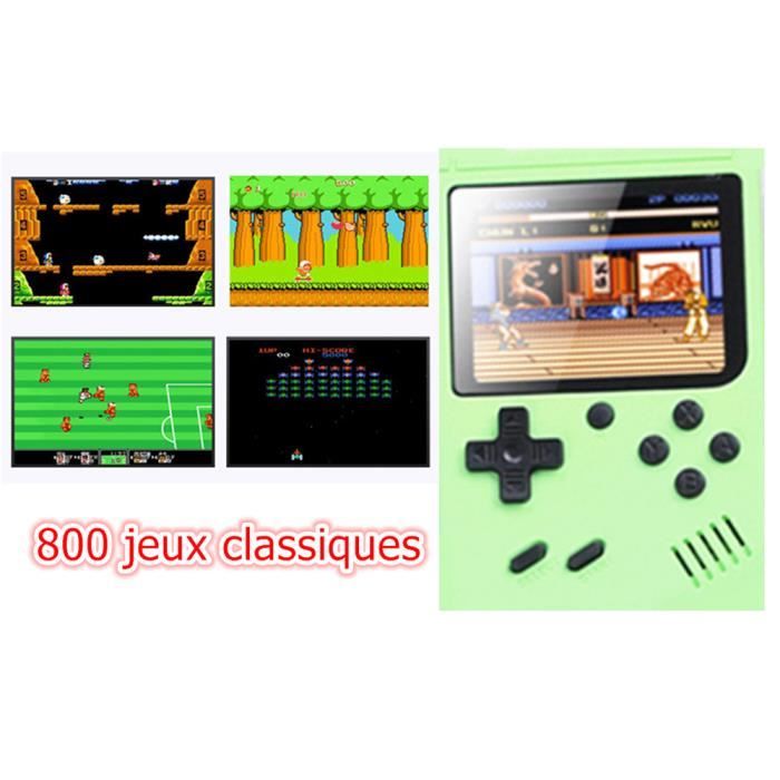 CONSOLE RETRO de jeux enfant garçon portable vert mini 3 pouces petit jouet game - 800 jeux classiques - Meilleur Cadeau