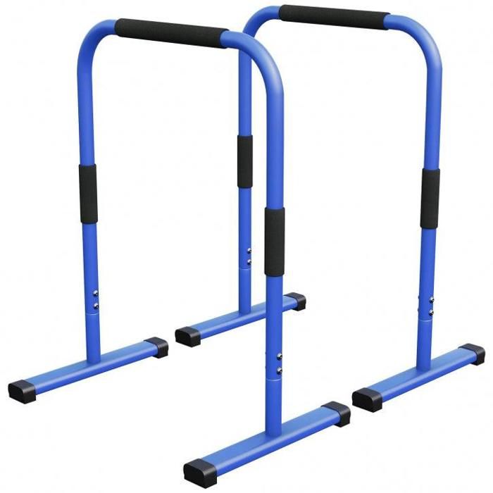 Barres parallèles - barres à dips - Hauteur: 94 cm - Coloris : Bleu