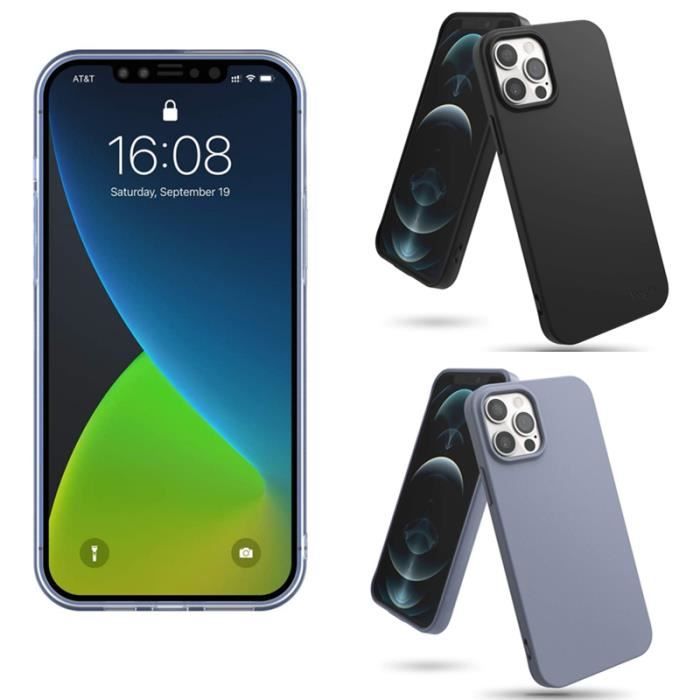 2 pcs Étui Pour iPhone12 mini 5.4- Étui de téléphone côté droit silicone liquide housse de protection à trou fin