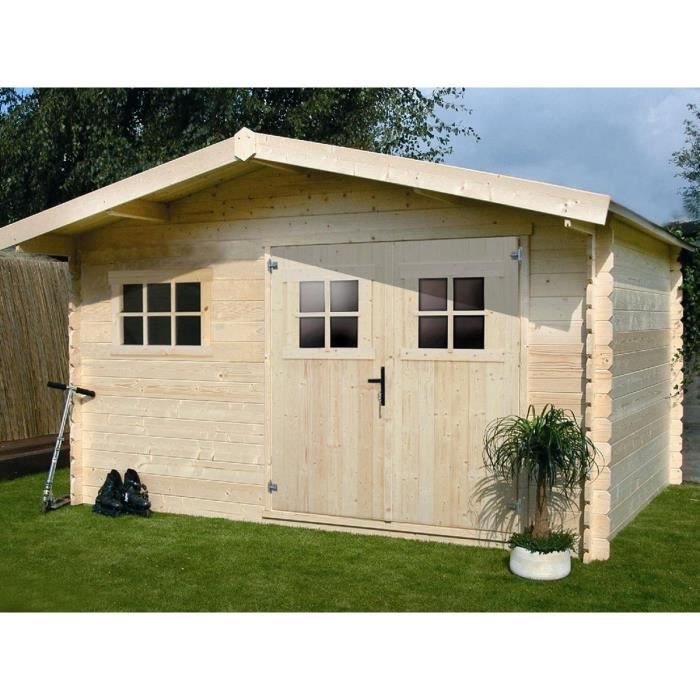 Abri jardin bois - 19,72 m² - 4.64 x 4.25 x 2,32 m - 28 mm