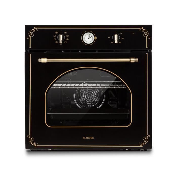 Four encastrable - Klarstein Victoria - 70L - de 50 à 250°C - Chaleur tournante - Four électrique - Classe A - Look rétro Noir