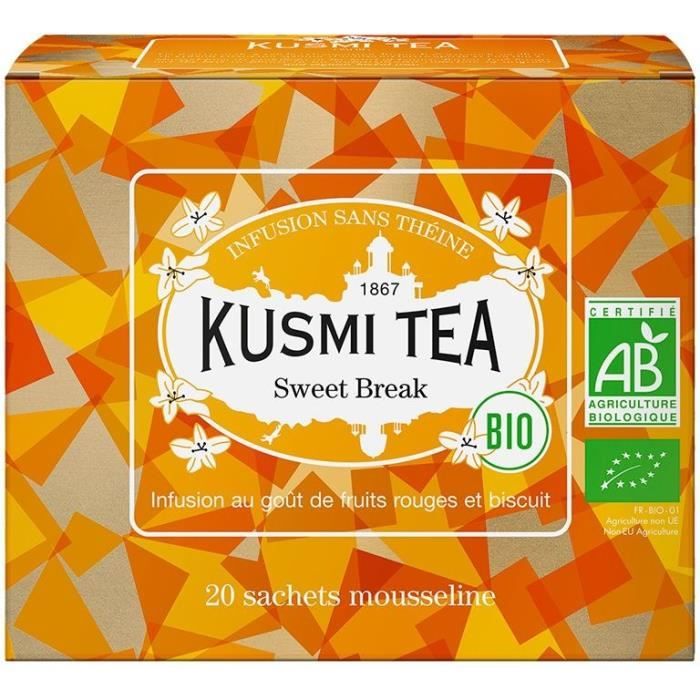 KUSMI TEA Infusion Sweet Break - Bio - Etui 20 sachets mousseline - 50 gr
