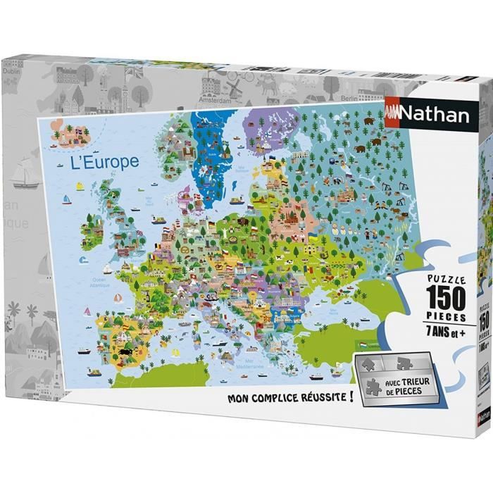 Puzzle 150 Pieces La Carte de l Europe - Puzzle Enfant Nathan Collection Geographie
