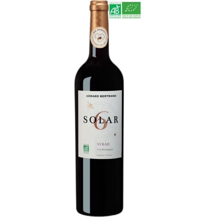 Gérard Bertrand Solar6 Syrah IGP Cévennes - Vin rouge du Languedoc-Roussillon - Bio