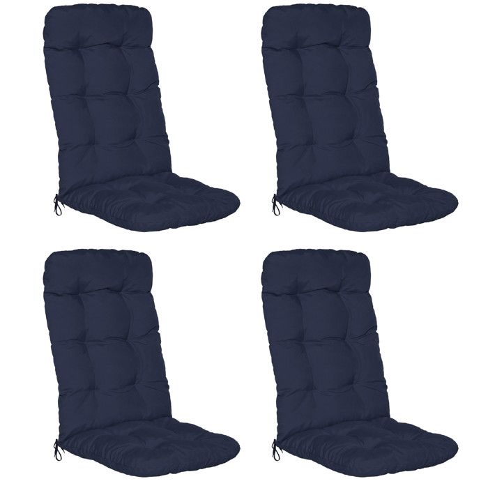 Set de 4 coussins pour chaise à haut dossier Flair HL 120x50x8cm bleu foncé Set de 4 coussins pour chaise à haut dossier Flair HL 120x50x8cm bleu foncé