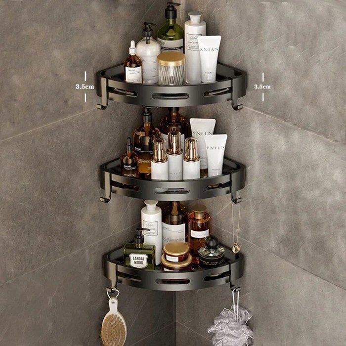 Étagère d'Angle de Douche – Flottante Triangulaire en Acier Inoxydable, Dorée, Pour Shampoing, Cosmétiques et Bouteilles | Leroy Merlin
