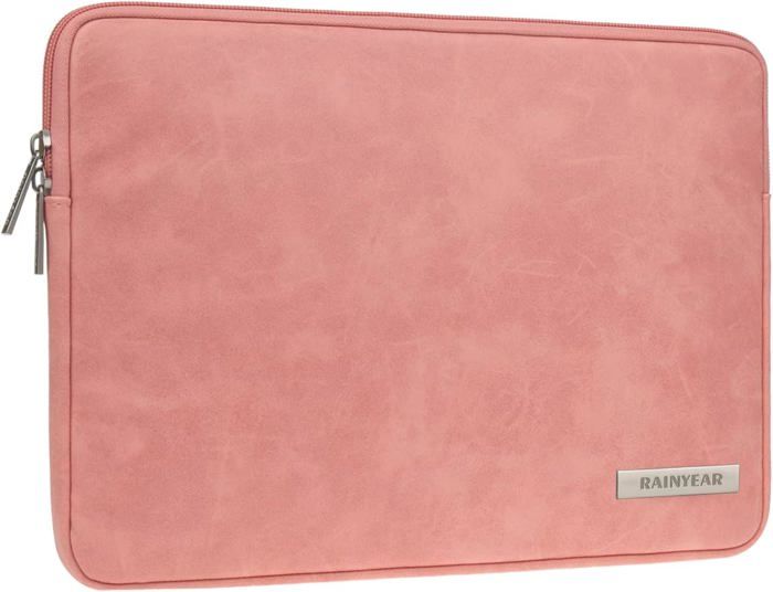 RAINYEAR Housse Ordinateur Portable 14 Pouces Rouge – Version Améliorée, Rembourrée, Poches Avant + Pochette Chargeur