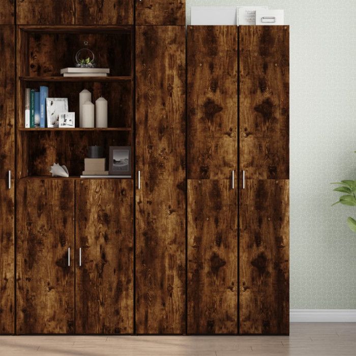 vidaXL Buffet haut chêne fumé 30x42 5x185 cm bois dingénierie buffet armoire de rangement panneau latéral armoire 3281396