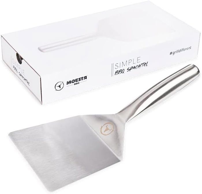 MOESTA-BBQ Cuillère à Wok Inox Manche Extra Long – Spatule Robuste Pour Poêle XXL, Wok Et Barbecue, Idéale Pour Cuisson Asiatique Haute Température