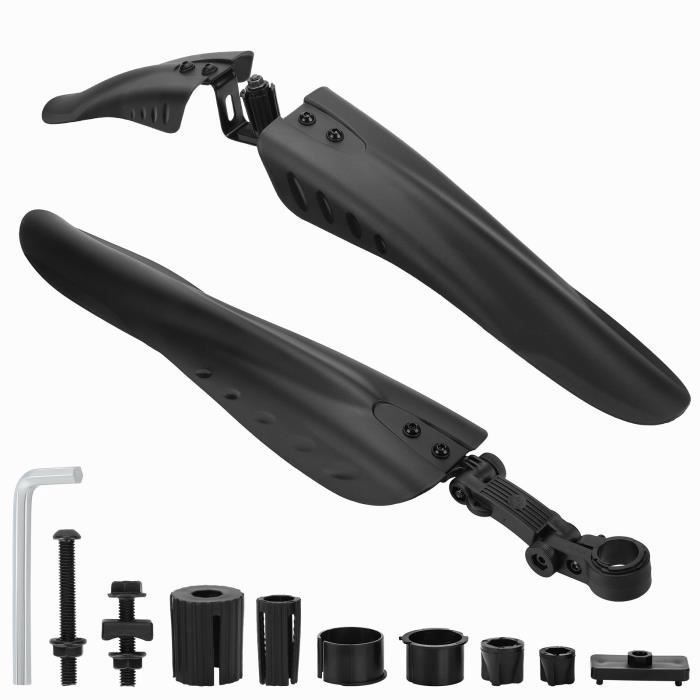Garde Boue Vtt Vélo Universel Adaptable Kit Avant - Arrière Réglable Noir Garde Boue Vtt Vélo Universel Adaptable Kit Avant - Arrière Réglable Noir