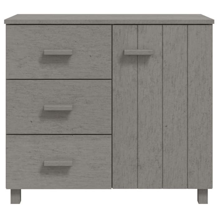 (SOLDE dété) Placard/Buffet bas - Décor salon - HAMAR Gris clair 90 x 40 x 80 cm Bois massif de pin *aspect pratique9251478