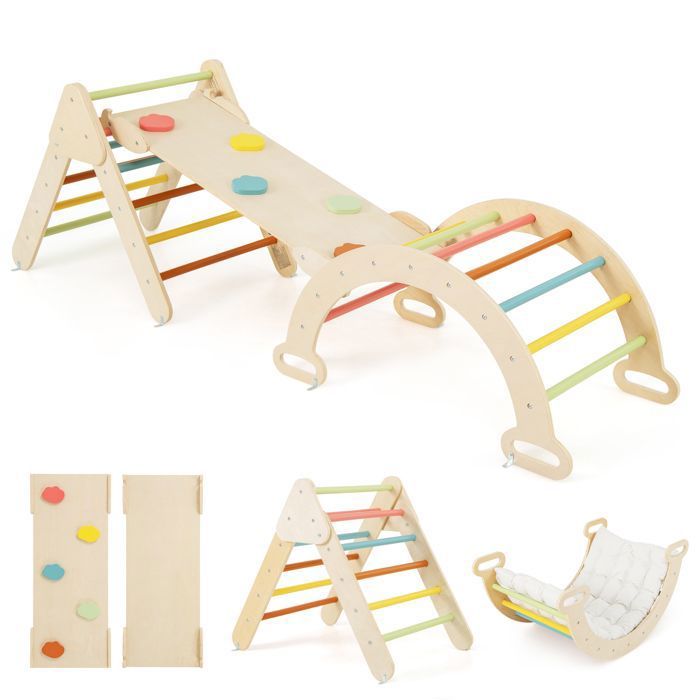 Test DREAMADE triangle d'escalade Montessori 9 en 1