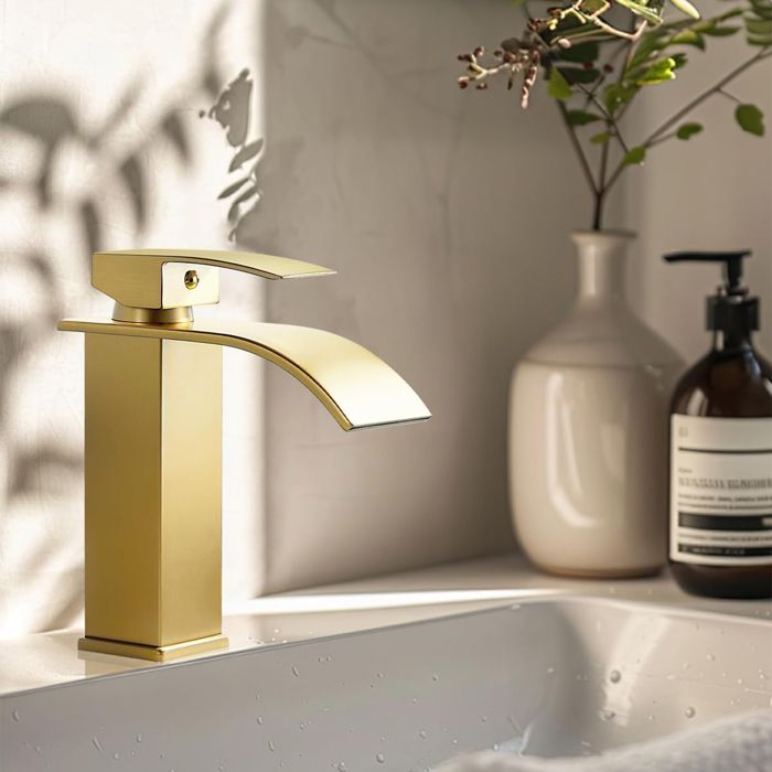 Robinet Salle De Bain En Laiton Mitigeur Lavabo Robinet Bassin Robinet Laiton Massif Dore 91163992