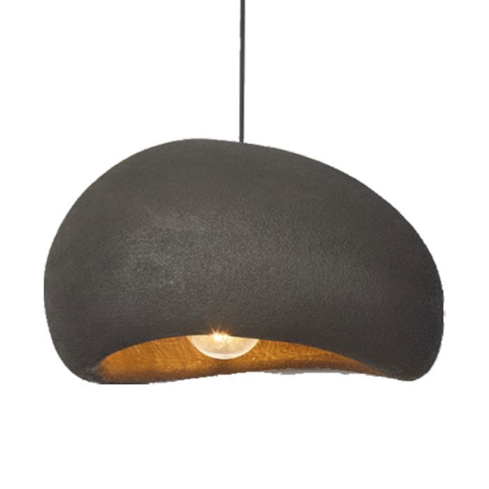 WOTTES Suspension Luminaire Moderne Créatif Noir Lustre Design Mousse Vintage E27 Lampe 1pcs Ø30cm pour Cuisine Salle à Manger
