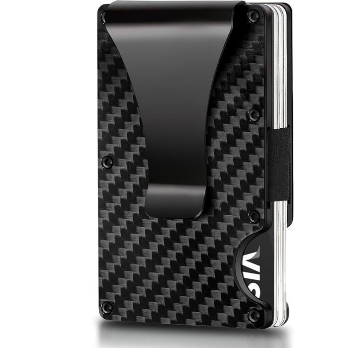 Porte-carte D’identité Et Permis En Cuir - Format Compact, Fin, Avec étui RFID Anti-piratage (Noir)