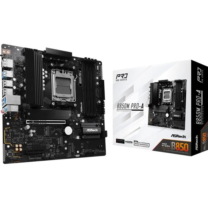 Asrock B850M Pro A AMD B850 Emplacement AM5 micro ATX - vue 2