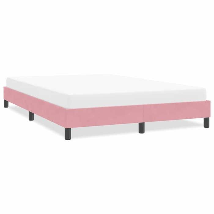 Structure de lit en velours - UU - Rose - 160x210 cm - Velours doux - Sommier à lattes - Pieds robustes