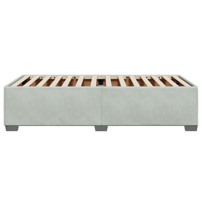 BURKE* Lit simple 90x200cm moderne Structure de lit sans matelas gris clair velours- LL534