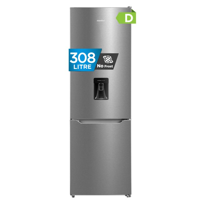 Réfrigérateur Congélateur Bas COMFEE - 308L(222L+86L) - Classe D - No Frost - L 63 cm x H 188 cm - Distributeur deau - Inox