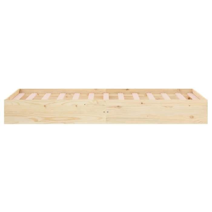 BURKE* Lit simple 75x190 cm Structure de lit classique sans matelas bois massif 75x190 cm - LL7173