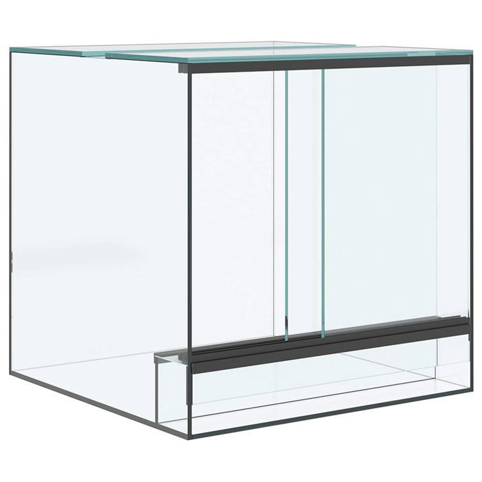 Terrarium en verre pour reptiles - vidaXL - 30x30x30 cm - Blanc - Vision à 360 degrés - Bonne ventilation