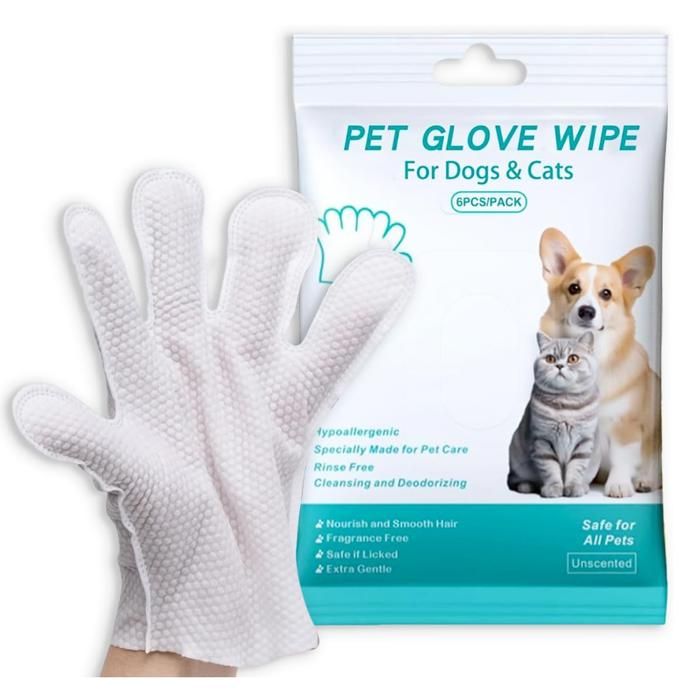 Gants de nettoyage pour chiens et chats gants nettoyants et déodorants poils de chien et chat visage oreilles yeux pattes